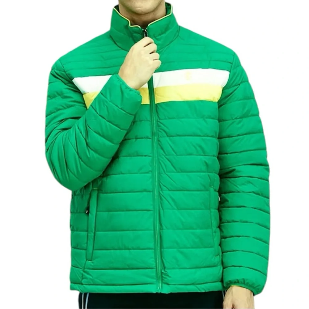 IZOD Mock Neck Quilted Puffer Jacket NEW Size XL Green